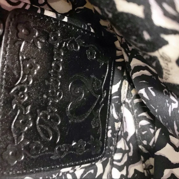 Brighton Summer Straw Shoulder Bag Black Leather Trim - Picture 7 of 11